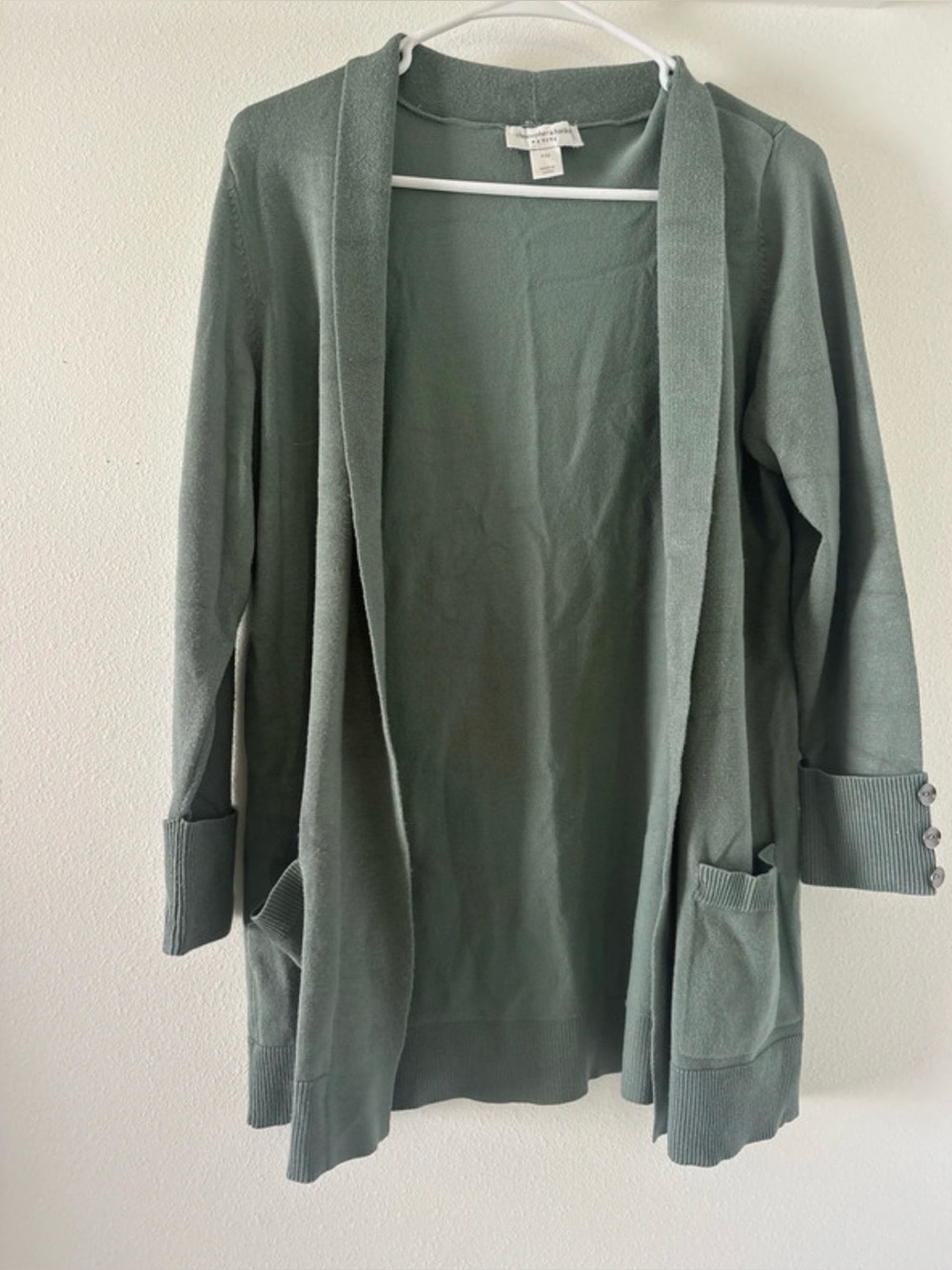 Christopher & Banks Sage Green Open-Front Cardigan